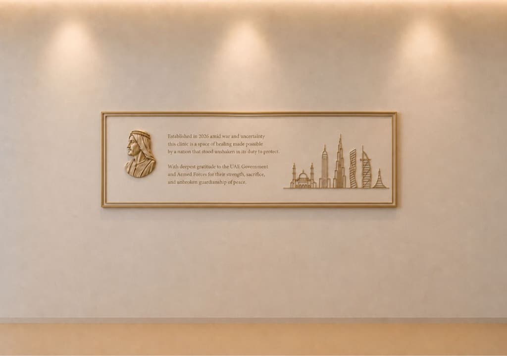Ray Dental Clinic UAE Commemorative Plaque